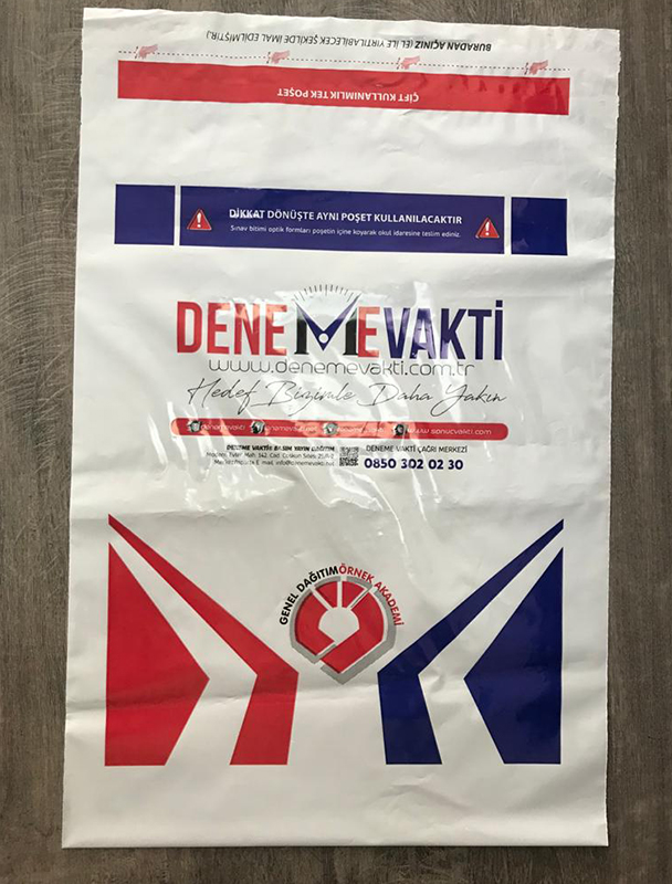 3 renkli baskılı kargo poşeti