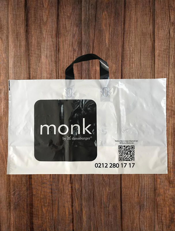 Tek Renk Yumuşak Saplı Restoran Poşeti