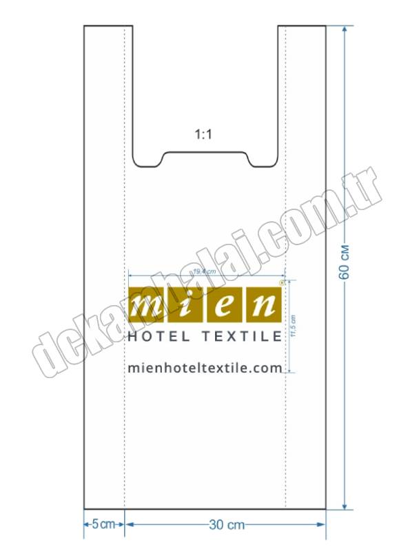 Baskılı iki renk atlet market poşeti