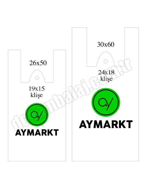 2 Renk Atlet Baskılı Market Poşeti