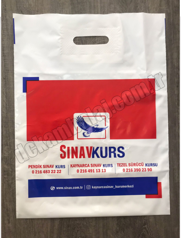 35x45 El Geçmeli Baskılı Poşet