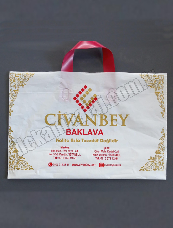 2 Renk El Geçmeli Baskı Poşet