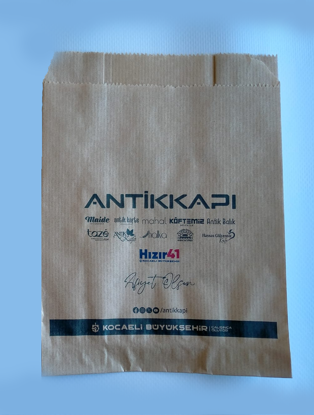 Kraft baskılı kese kağıdı örneği
